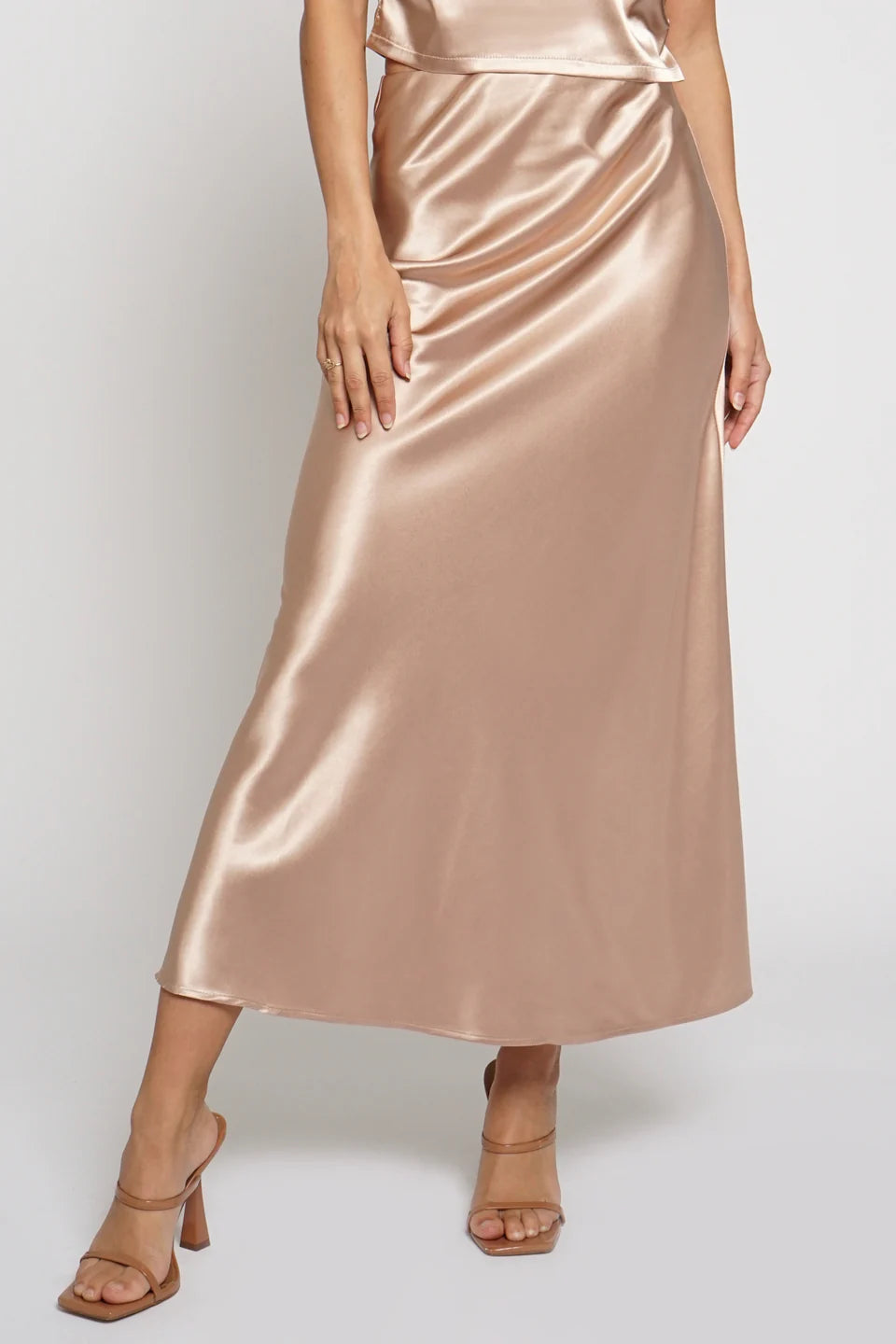 Satin Bias Maxi Skirt