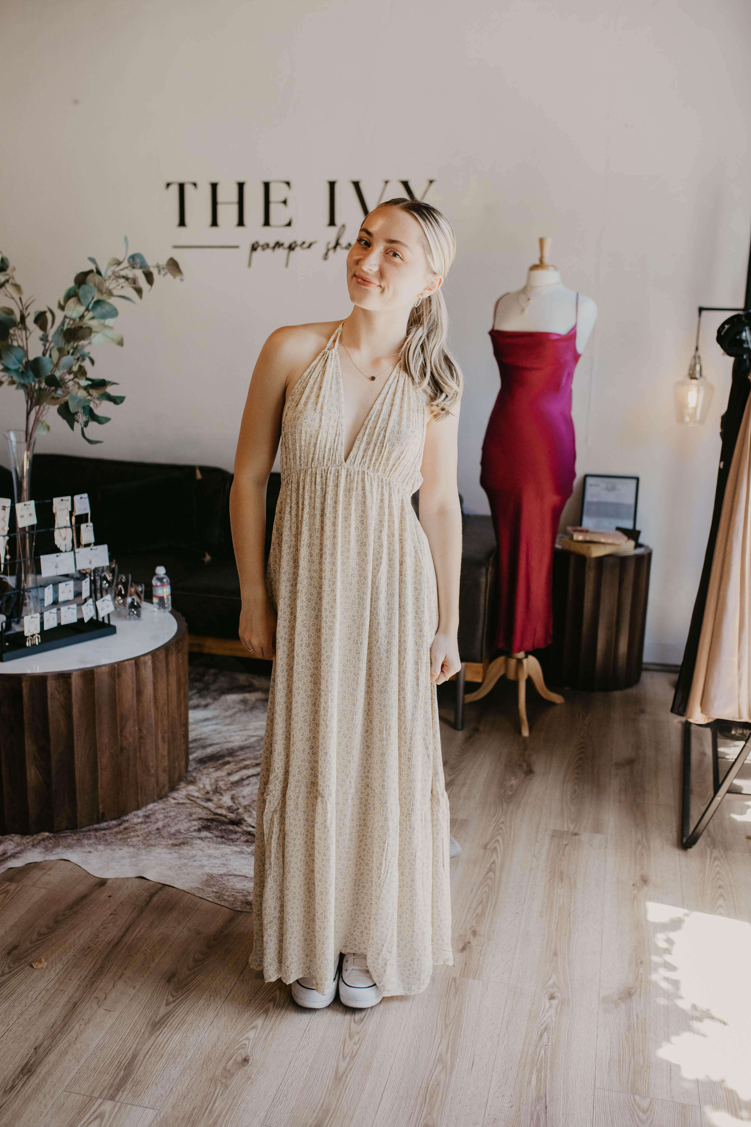 Ivory Floral Summer Dress